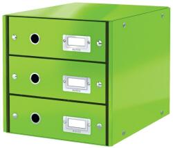 Leitz Cabinet cu sertare Leitz WOW Click & Store, 3 sertare, carton laminat, A4, verde (L-60480054) - vexio