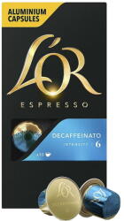 L'OR Capsule cafea decofeinizata, L'OR Espresso decaffeinato, intensitate 6, 10 bauturi x 40 ml, compatibile cu sistemul Nespresso®*, 10 capsule aluminiu (8711000357965)