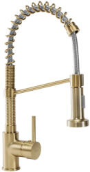 Rea Baterie bucatarie cu pipa flexibila Rea Spring auriu periat (5902557376308)