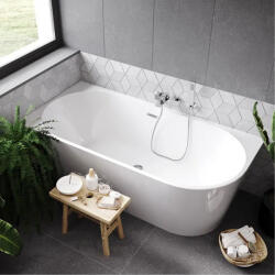 Rea Cada freestanding Rea Sydney 160x75 cm alb lucios cu montaj stanga lipita de perete, BTW (5902557380190)
