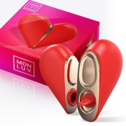 Mon Ami Mon Luv Double Stimulator Heart 2 in 1 Suction and Licking Tongue Red