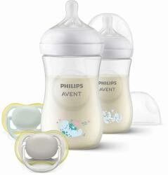 Philips Комплект Philips Avent - Natural Response 3.0, Шишета РР 2 х 260 ml + 2 х Залъгалки (0-6), море (SCD837/11) - ozone