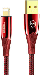 Mcdodo Cablu Shark Series Lightning Red (1.2m, 3A, led indicator, impletitura nylon)-T. Verde 0.1 lei/buc (CA-8061) - pcone