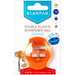 Starpak Műanyag dupla tartályos hegyező - Disc - narancssárga (471006)