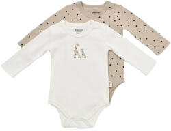 BabyCosy Set 2 body-uri cu maneca lunga bebe unisex Girafa, Baby Cosy, 100% bumbac organic (Marime: 3-6 Luni) (BC-CSY5788-3)