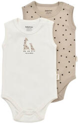 BabyCosy Set 2 body-uri fara maneci bebe unisex Girafa, Baby Cosy, 100% bumbac organic (Marime: 0-3 Luni) (BC-CSY5705-0)