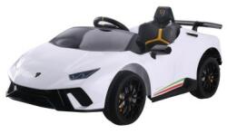 LeanToys Masinuta electrica pentru copii, Lamborghini Huracan Alb, cu telecomanda, 2 motoare, greutate maxima 30 kg, 6571 (566734)