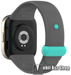 Okosóra szíj - szilikon - SÖTÉTSZÜRKE / CYAN - 106mm + 115mm hosszú - Xiaomi Mi Watch Lite 3 / Redmi Watch 3 / Redmi Band 3