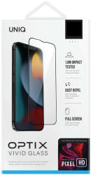 Apple iPhone 14 Plus, Kijelzővédő fólia, ütésálló fólia (az íves részre is! ), Tempered Glass (edzett üveg), Uniq Optix Vivid Pro, fekete - tok-shop