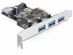 Delock PCI Express kártya > 3 x külső + 1 x belső USB 3.0 (89301) (89301)