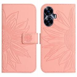 ART SUN FLOWER Husa portofel cu curea Realme C55 roz deschis