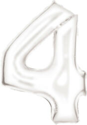  Lustre White, Fehér 4-es szám fólia lufi 86 cm (DPA9917296) - kidsfashion