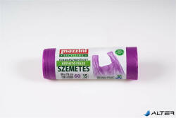 Mazzini Szemeteszsák, újrahasznosított, köthető füles, 60 l, 15 db, 59x72 cm, 13 , MAZZINI, lila (104037) - alter