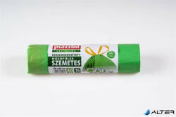 Mazzini Szemeteszsák, újrahasznosított, húzófüles, 40 l, 15 db, 55x62 cm, 16 , MAZZINI, zöld (104145) - alter