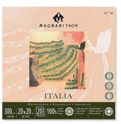 Fedrigoni Magnani Italia akvarelltömb, 100% pamut, 300 g, 20x20 cm, 20 lap, félérdes