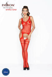 Passion BS038 - cikk-cakk mintás necc szett (piros) - S-L (5908305929772)