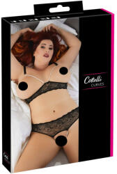 Cottelli Collection Plus Size - gyöngyös melltartó szett (fekete) (22129001051) - padlizsan