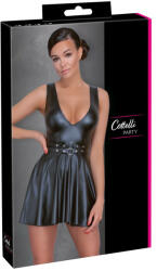 Cottelli Collection - rakott ruha, övvel (fekete) (27178751031) - padlizsan