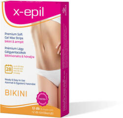 X-Epil - használatra kész prémium gélgyantacsík 12db - bikini/hónalj (5998603392477)