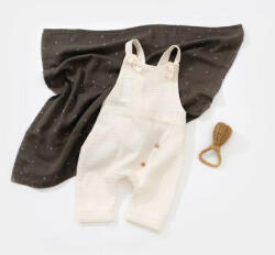 BabyJem Salopeta de vara cu pantaloni lungi din muselina, babycosy, 100%bumbac, ecru (marime: 18-24 luni)