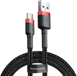 USB-USB-C Baseus Cafule 3A kábel 0, 5 m (piros-fekete) - pixelrodeo