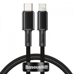 USB-C kábel Lightning Baseushoz, nagy sűrűségű fonott, 20 W, 5 A, PD, 1 m (fekete) - pixelrodeo