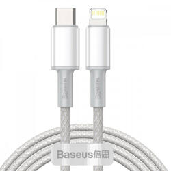 USB-C kábel a Lightning Baseushoz, nagy sűrűségű fonott, 20 W, PD, 2 m (fehér) - pixelrodeo