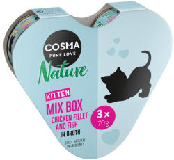 Cosma Nature Kitten Heart Box 3x70 g