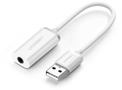 UGREEN US206 audioadapter, USB-mini Jack 3, 5 mm-es AUX (fehér)