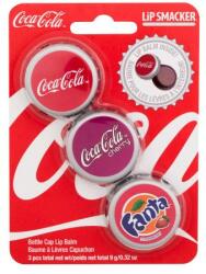 Lip Smacker Coca-Cola Bottle Cap Lip Balm set cadou Balsam de buze 3 x 3 g pentru copii