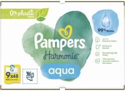 Pampers Harmonie Aqua nedves törlőkendő gyerek 9x48 db