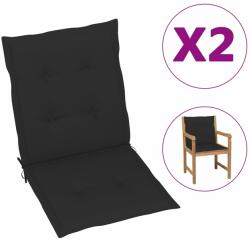 vidaXL Perne scaun de grădină, 2 buc. , negru, 100x50x3 cm (47560)
