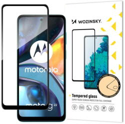 Wozinsky Super Durable Full Glue Tempered Glass Full Screen With Frame Case Friendly Motorola Moto G22 Black - vexio