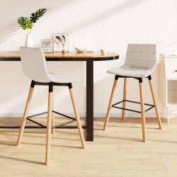 vidaXL Scaune de bar, 2 buc. , crem, material textil (338628)