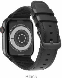 Hoco Apple Watch Series1/2/3/4/5(38/40mm) WB18 Fenix bőrszíj, Fekete