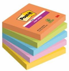 Post-it Bloc autoadeziv Post-it Super Sticky BOOST, dimensiune 76x76 mm, 5 blocuri de 90 de carduri