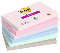 Post-it Blocnotes autoadeziv, 76x127 mm, 6x90 coli, 3M POSTIT "Super Sticky Soulful", mix de culori, 540 coli