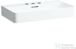 Laufen Val SaphirKeramik 75x42 cm-es csiszolt aljú mosdó 3 csaplyukkal, LCC Active bevonattal, fehér H816285A001081 (H816285A001081)