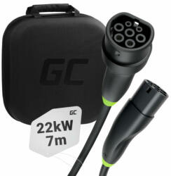 GreenCell Cablu de încărcare Green Cell Snap Type 2 EV 22 kW 7 m pentru Tesla Model 3 S X Y, VW ID. 3, ID. 4, Kia EV6, Hyundai IONIQ 5, Ford Mach-E (EVKABGC02)