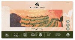 Fedrigoni Magnani Italia akvarelltömb, 100% pamut, 300 g, 12x23 cm, 20 lap, félérdes
