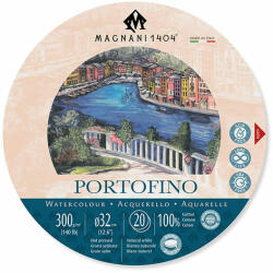 Fedrigoni Magnani Portofino akvarelltömb, 100% pamut, 300 g, 32 cm kerek, 20 lap, sima