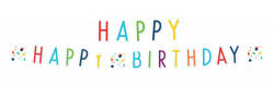 Konfettis Colorful Happy Birthday felirat 180 cm (DPA9906351) - gyerekagynemu