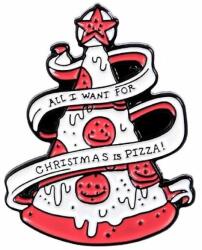 Maria King Csak pizzát akarok karácsonyra' karácsonyfa pizza kitűző (WK118)