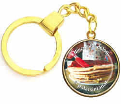 Maria King CARSTON Elegant Palacsinta kulcstartó ezüst vagy arany színben (STM-2021-015b-ku)