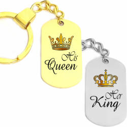 Maria King Páros Her King His Queen tüköracél kulcstartó (szív, kör vagy dögcédula) (STM-par-ku-0232-3)