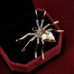Maria King Arany színű Pókos bross mesterséges kristállyal (WEN1307)