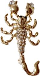 Maria King Arany színű skorpió bross kristállyal (WEN1306)