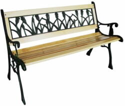 Garden Line Banca de gradina metal lemn, 122x56x74 cm, MEB2965