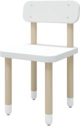 FLEXA Scaun din lemn cu spatar pentru copii alb Dots (821005940)