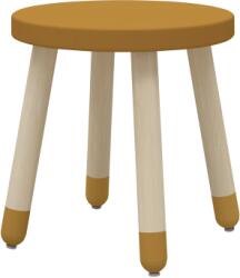FLEXA Scaun din lemn fara spatar pentru copii mustar Dots (8210047110)